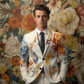 Men's Floral Print Suit Jacket Bazaare Mart Men's Floral Blazer