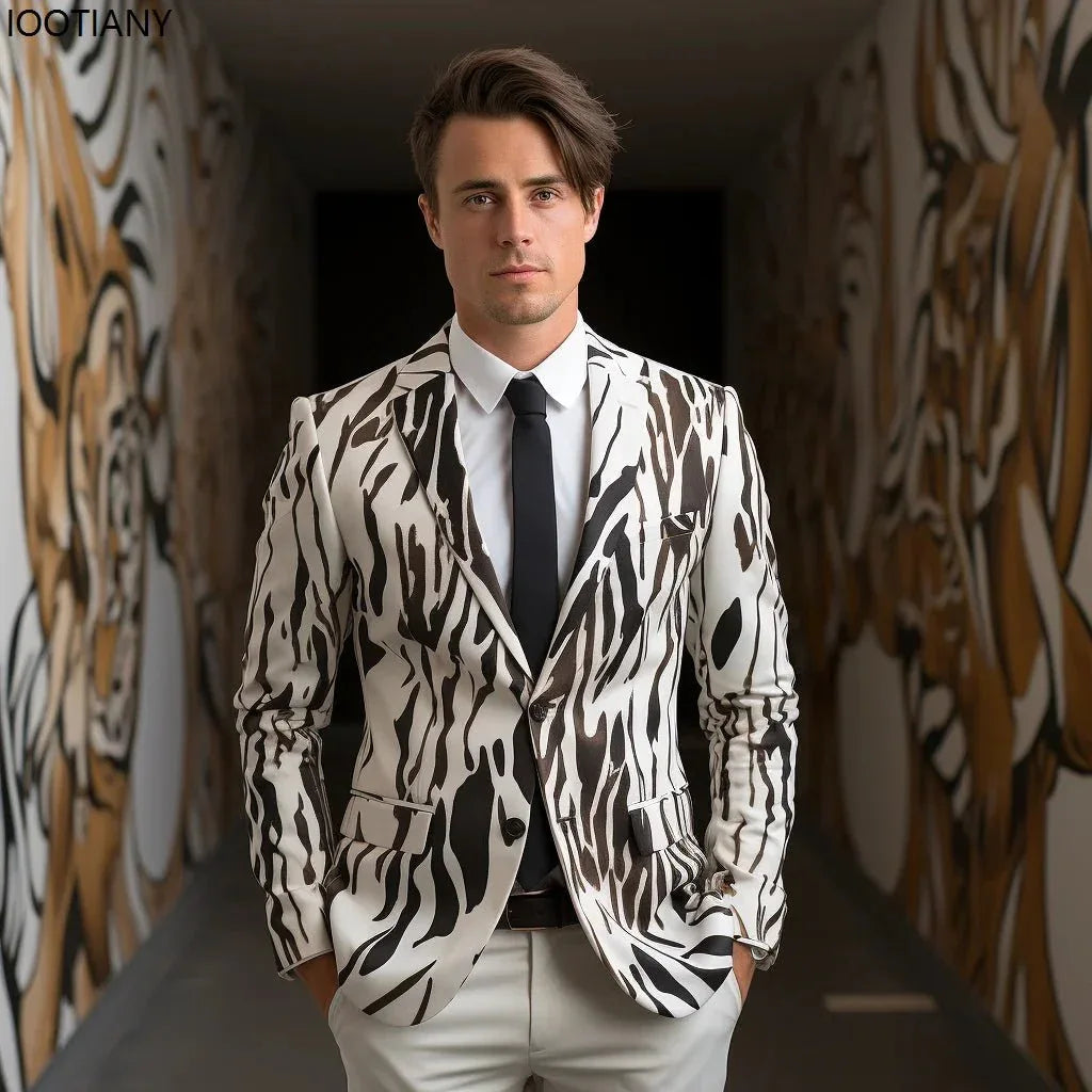 Men's Floral Print Suit Jacket Bazaare Mart Men's Floral Blazer