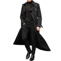 Men's Long Double Breasted Trench Coat Black Bazaare Mart Men's Long Trench Coat
