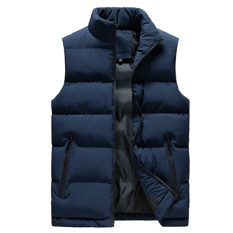 Men's Slim-Fit Puffer Vest Navy Blue Bazaare Mart Puffer Vest