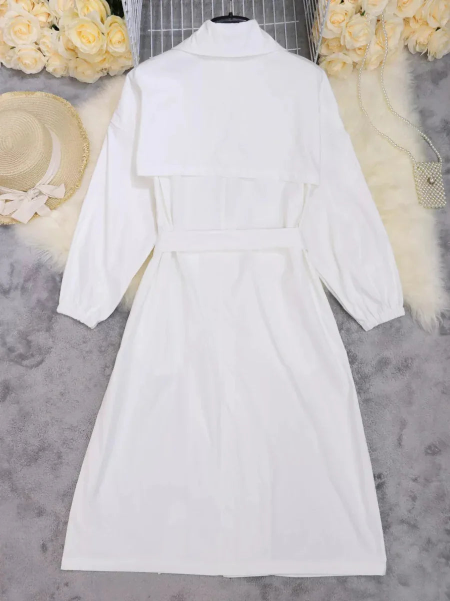 Midi Shirt Dress Bazaare Mart Tie Waist Midi Shirt Dress