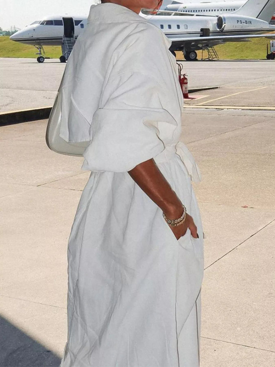 Midi Shirt Dress - Bazaare Mart