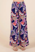 Mittoshop Abstract Print Elastic Waist Wide Leg Pants COBALT MULTI Bazaare Mart Mittoshop Abstract Print Elastic Waist Wide Pants