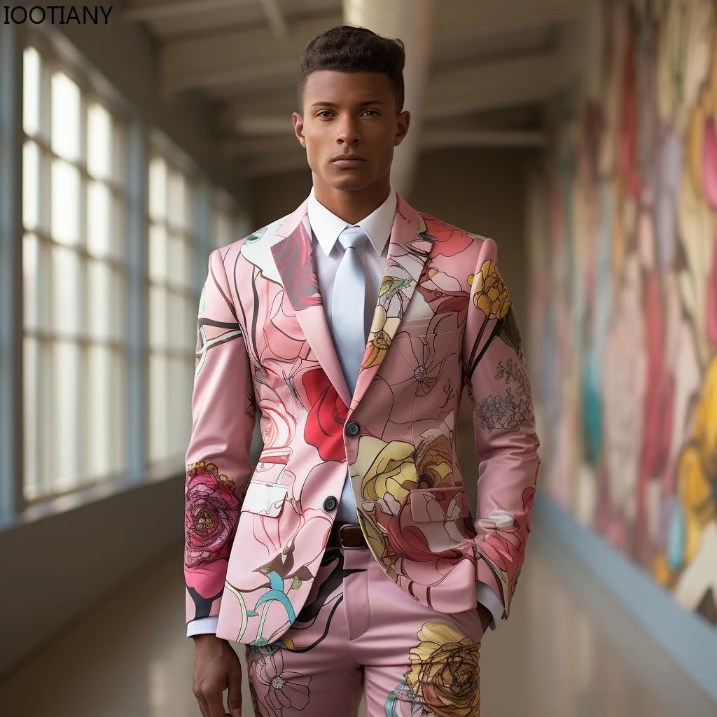 New Floral 3D Jacquard Tailored Men's Suit - Bazaare Mart