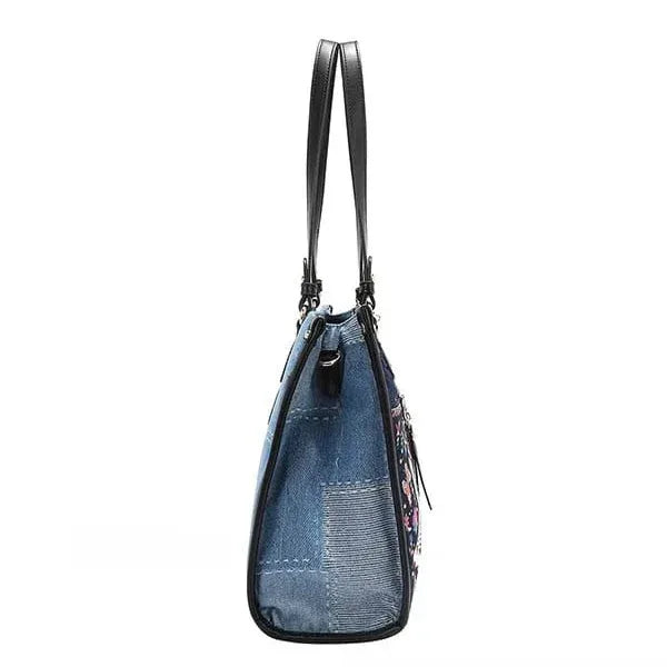 Nicole Lee USA Bosque de Amor Denim Tote Bag Bazaarre Mart Nicole Lee USA Bosque de Amor Denim Tote Bag