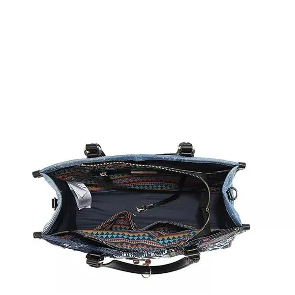 Nicole Lee USA Bosque de Amor Denim Tote Bag Bazaarre Mart Nicole Lee USA Bosque de Amor Denim Tote Bag