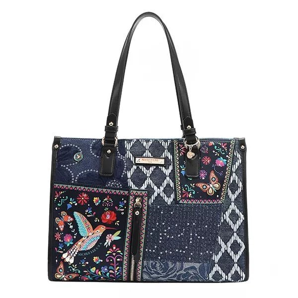 Nicole Lee USA Bosque de Amor Denim Tote Bag - Bazaare Mart