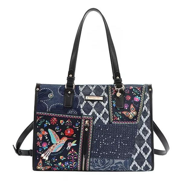 Nicole Lee USA Bosque de Amor Denim Tote Bag - Bazaare Mart