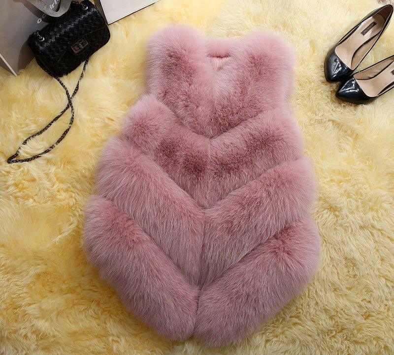 Nordic Empress Faux Fur Vest Pink Bazaare Mart Fur Vest