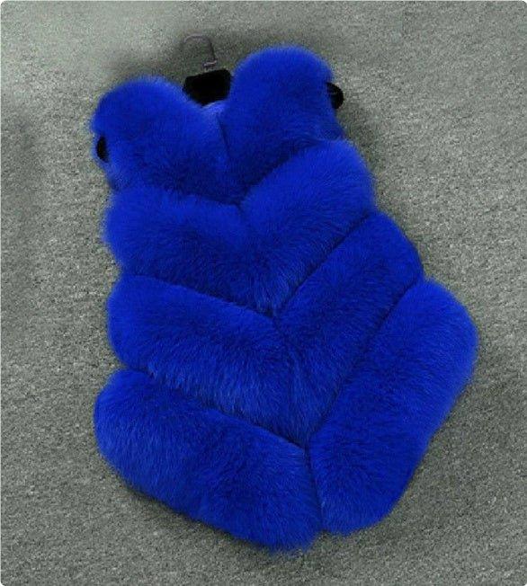 Nordic Empress Faux Fur Vest Royal Blue Bazaare Mart Fur Vest