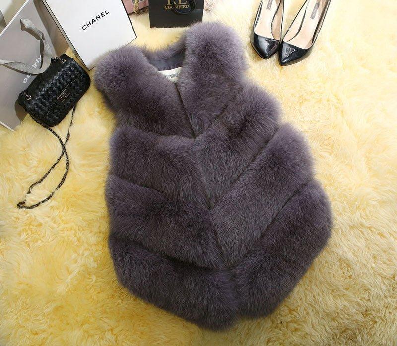 Nordic Empress Faux Fur Vest Dark Grey Bazaare Mart Fur Vest