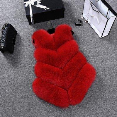 Nordic Empress Faux Fur Vest Red Bazaare Mart Fur Vest