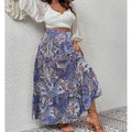 Paisley Maxi Skirt Blue Bazaare Mart Boho Midi Skirt