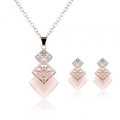 Pink Triple Diamond Necklace Set Photo Color Bazaare Mart Pink and Silver Jewelry Set