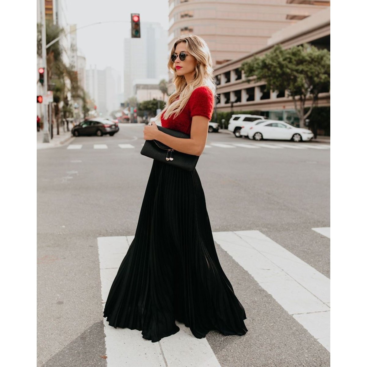 Pleated High Waist Maxi Skirts - Bazaare Mart