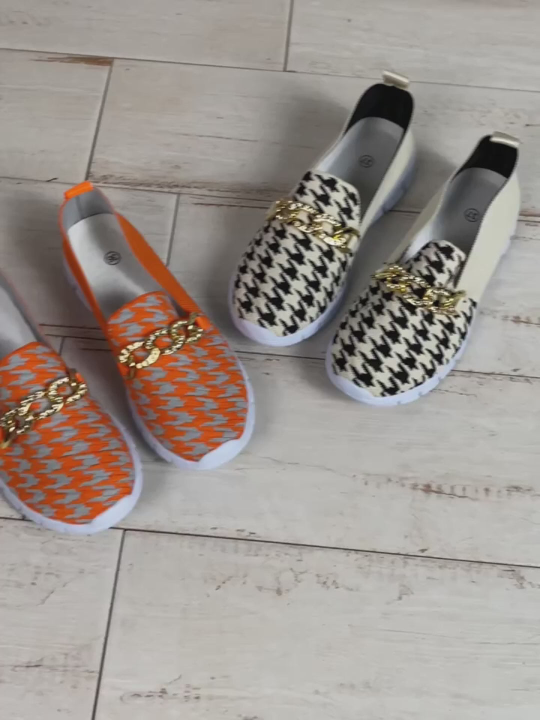 Houndstooth Chain Mesh Breathable Loafers