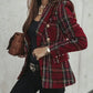 Classic Burgundy Plaid Blazer