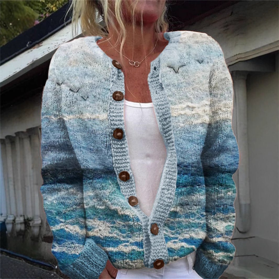 Printed Autumn Cardigan - Bazaare Mart