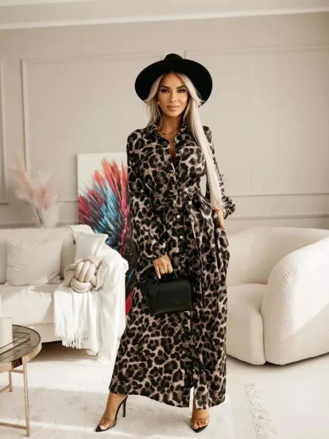 Printed Button Front Maxi Shirt Dress Bazaarre Mart Printed Button Front Maxi Shirt Dress