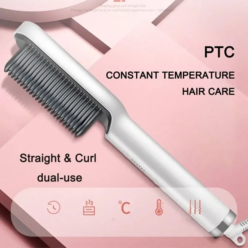 Electric Heated Hair Straightener Brush Bazaare Mart Hot Brush