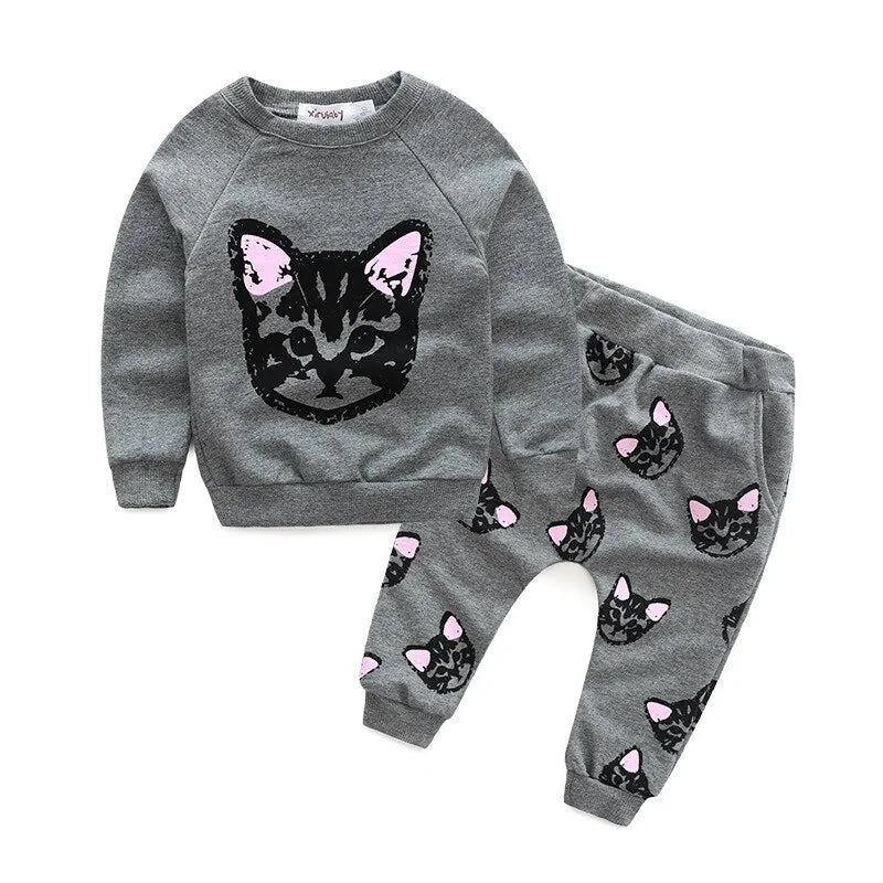 Cat Graphic Clothing Sets For Girls