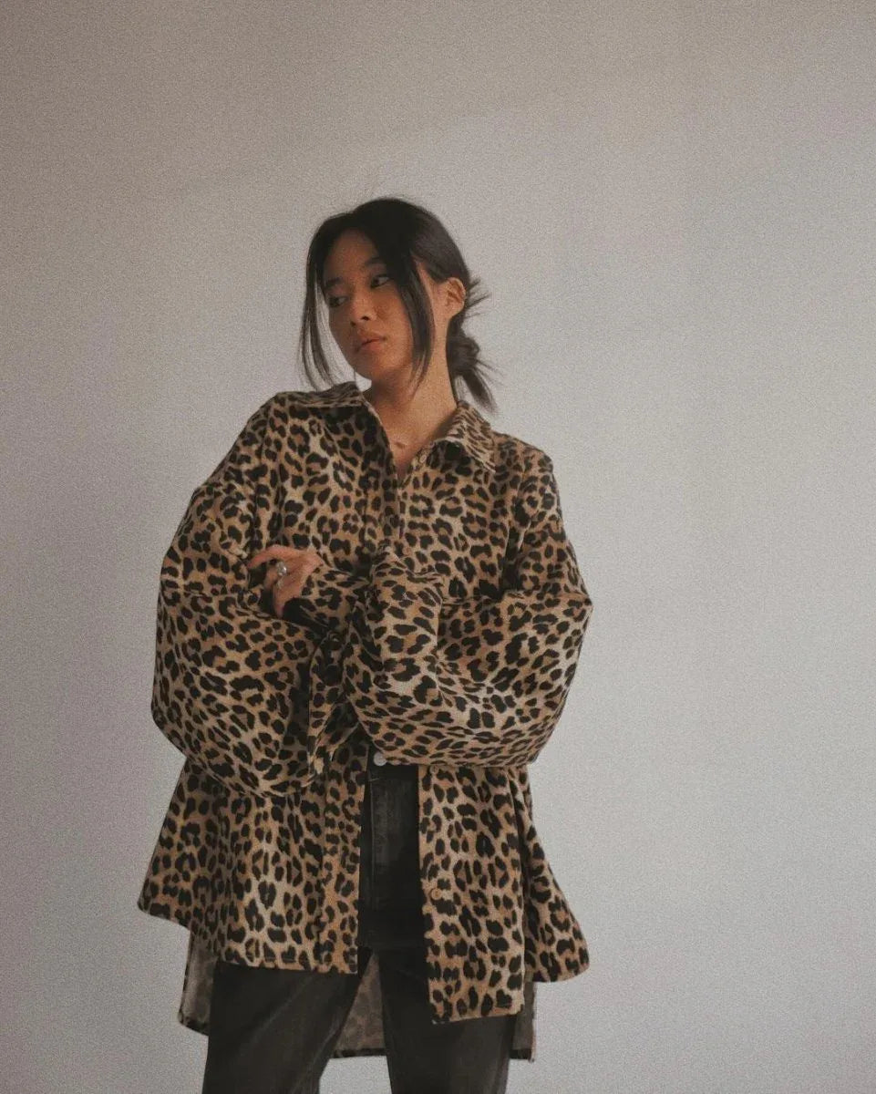Retro Leopard Print Jacket Leopard Print Bazaare Mart Retro Leopard Artist Coat