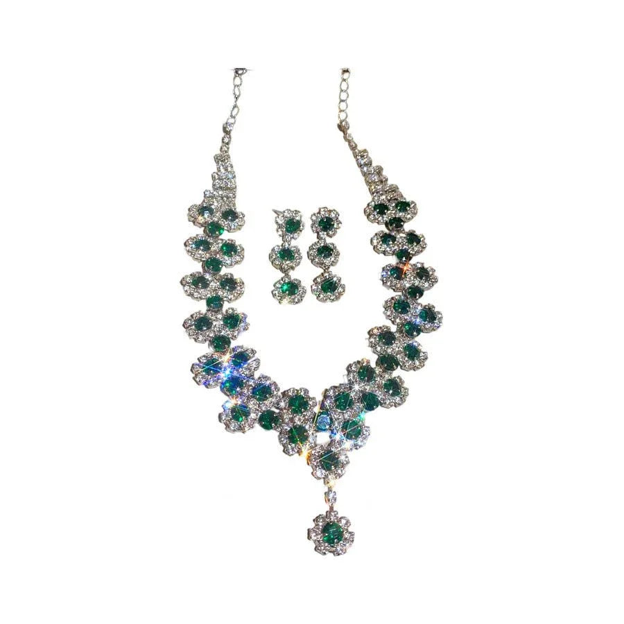 Rhinestone Multi-layer Floral Jewelry Set - Bazaare Mart