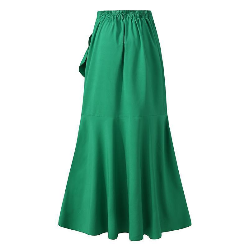 Ruffled Wrap Around High Sash Tied Waist Skirt - Bazaare Mart
