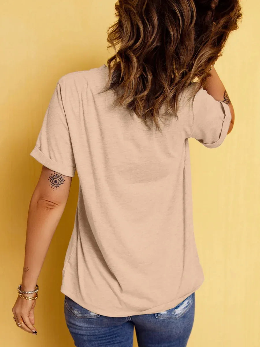 Sequin Horses Casual Crewneck T Shirt Bazaare Mart Sequin Horses Patched Casual Crewneck T Shirt