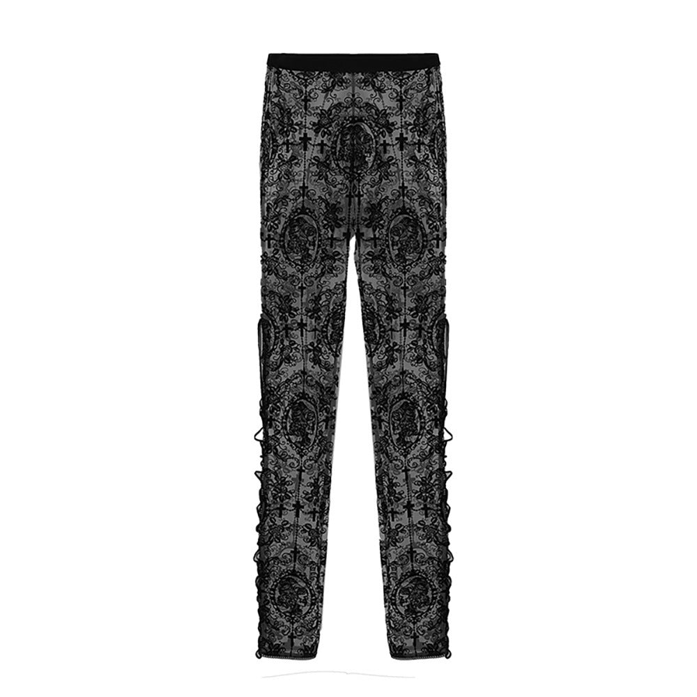 Sexy Black Lace Gothic Leggings - Bazaare Mart