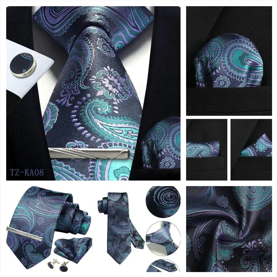 Silk Paisley 4pc Necktie Set Bazaare Mart Necktie 4pc. Set