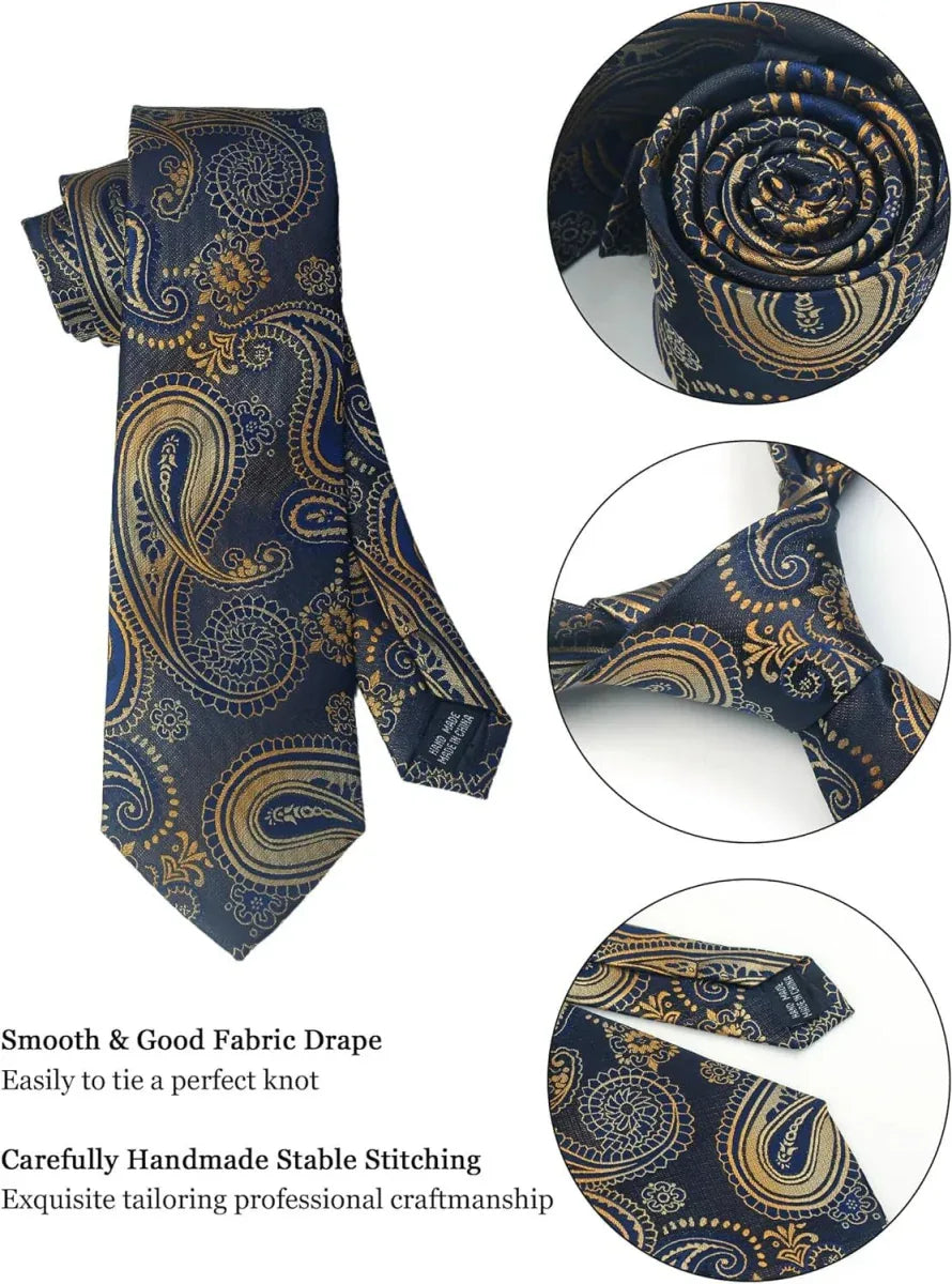Silk Paisley 4pc Necktie Set Bazaare Mart Necktie 4pc. Set