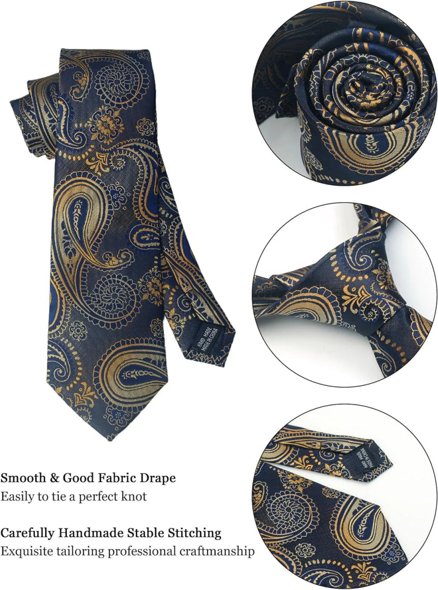 Silk Paisley 4pc Necktie Set - Bazaare Mart