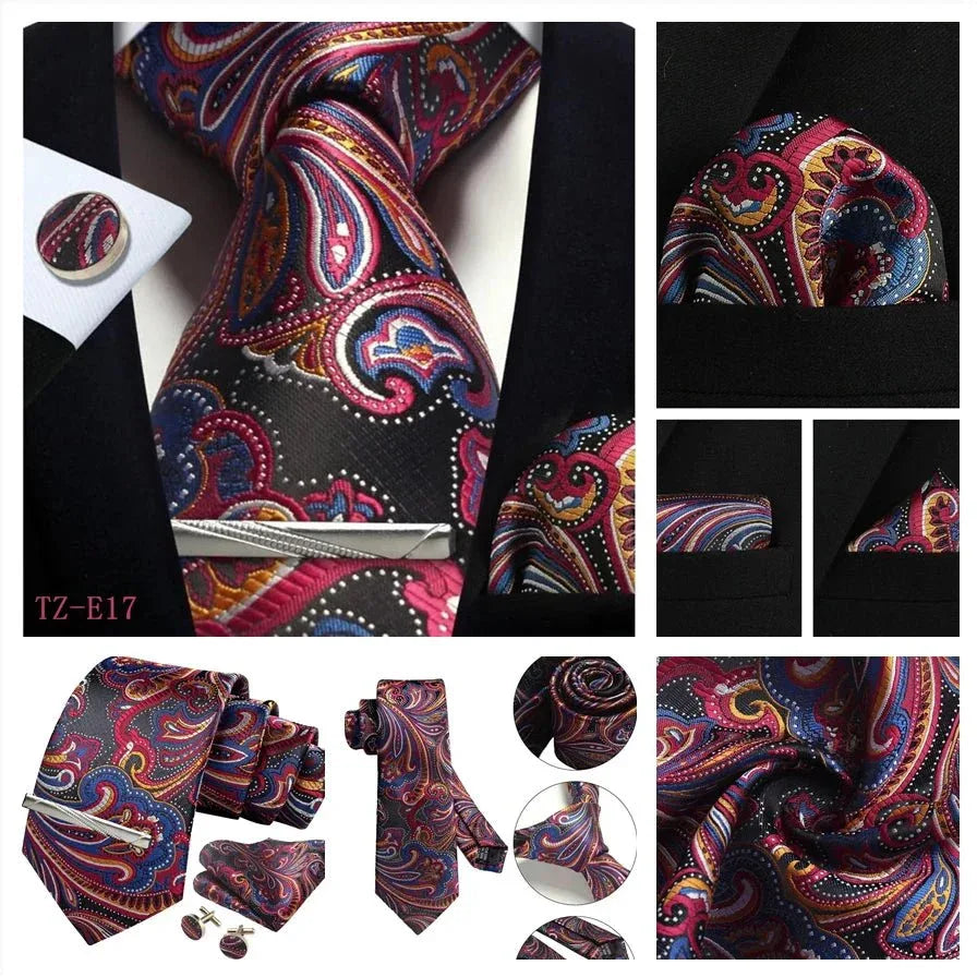 Silk Paisley 4pc Necktie Set Bazaare Mart Necktie 4pc. Set