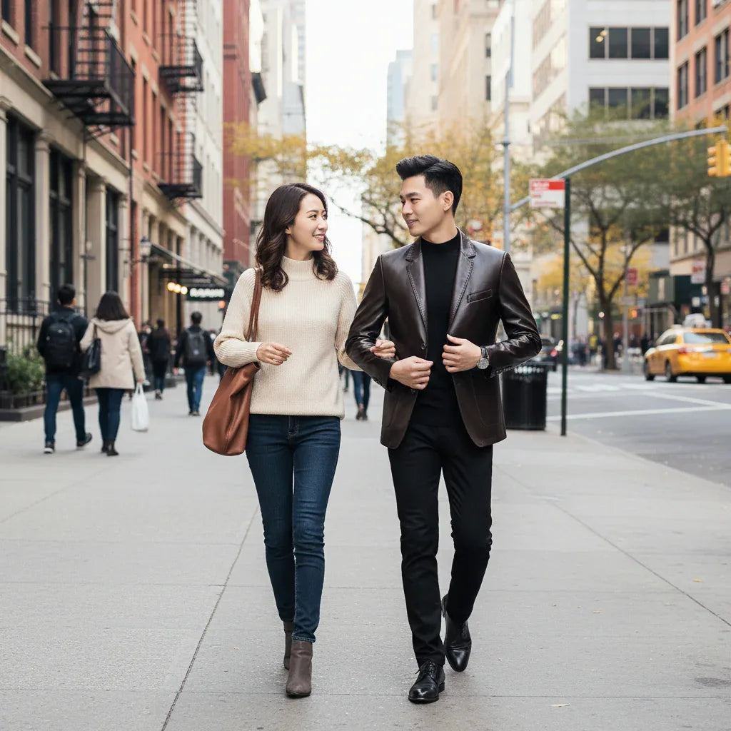 Single-breasted PU Leather Jacket Bazaare Mart PU Leather Blazer