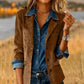 Solid Color Faux Suede Blazer Bazaare Mart Brown PU Suede Blazer