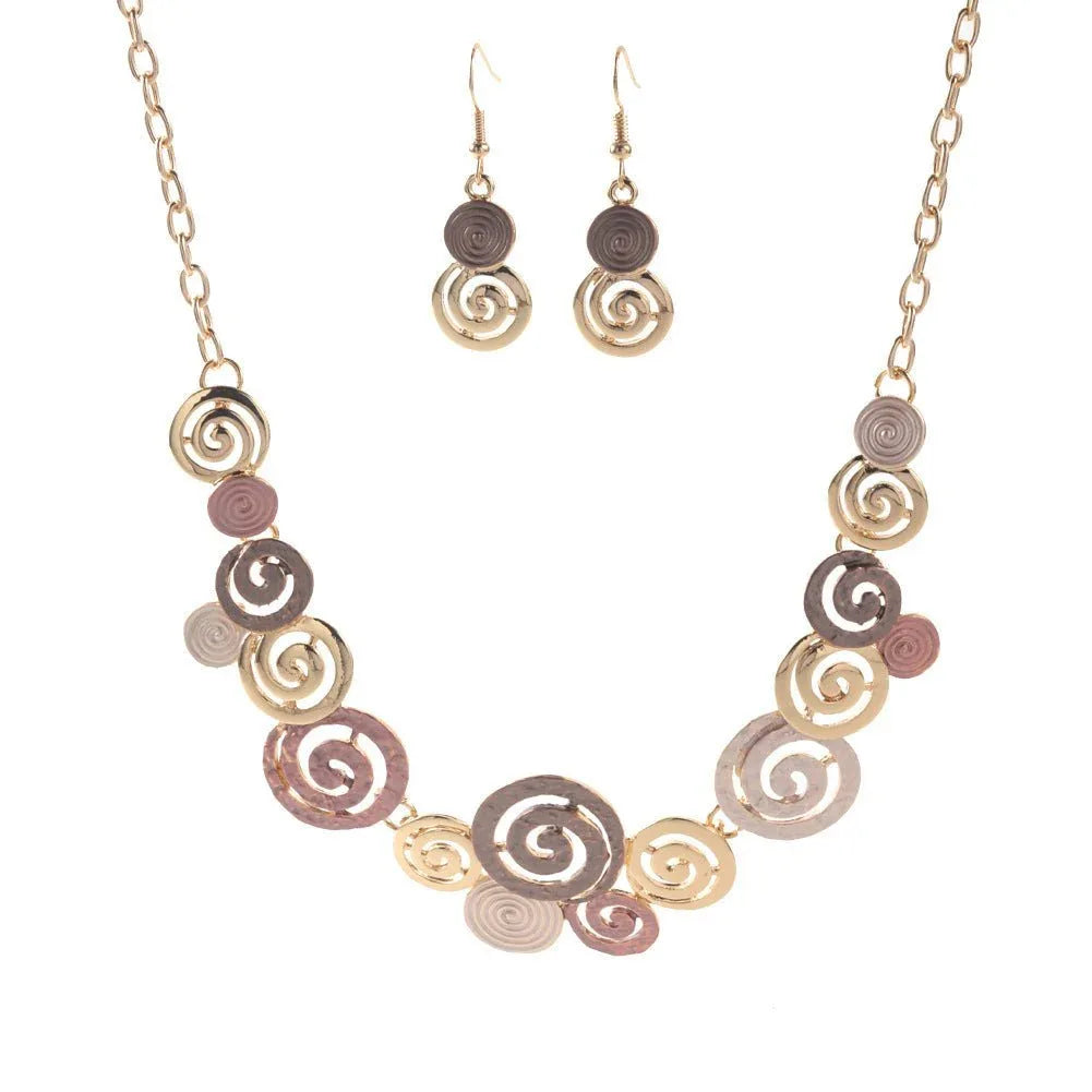 Spiral Necklace and Earring Set - Bazaare Mart