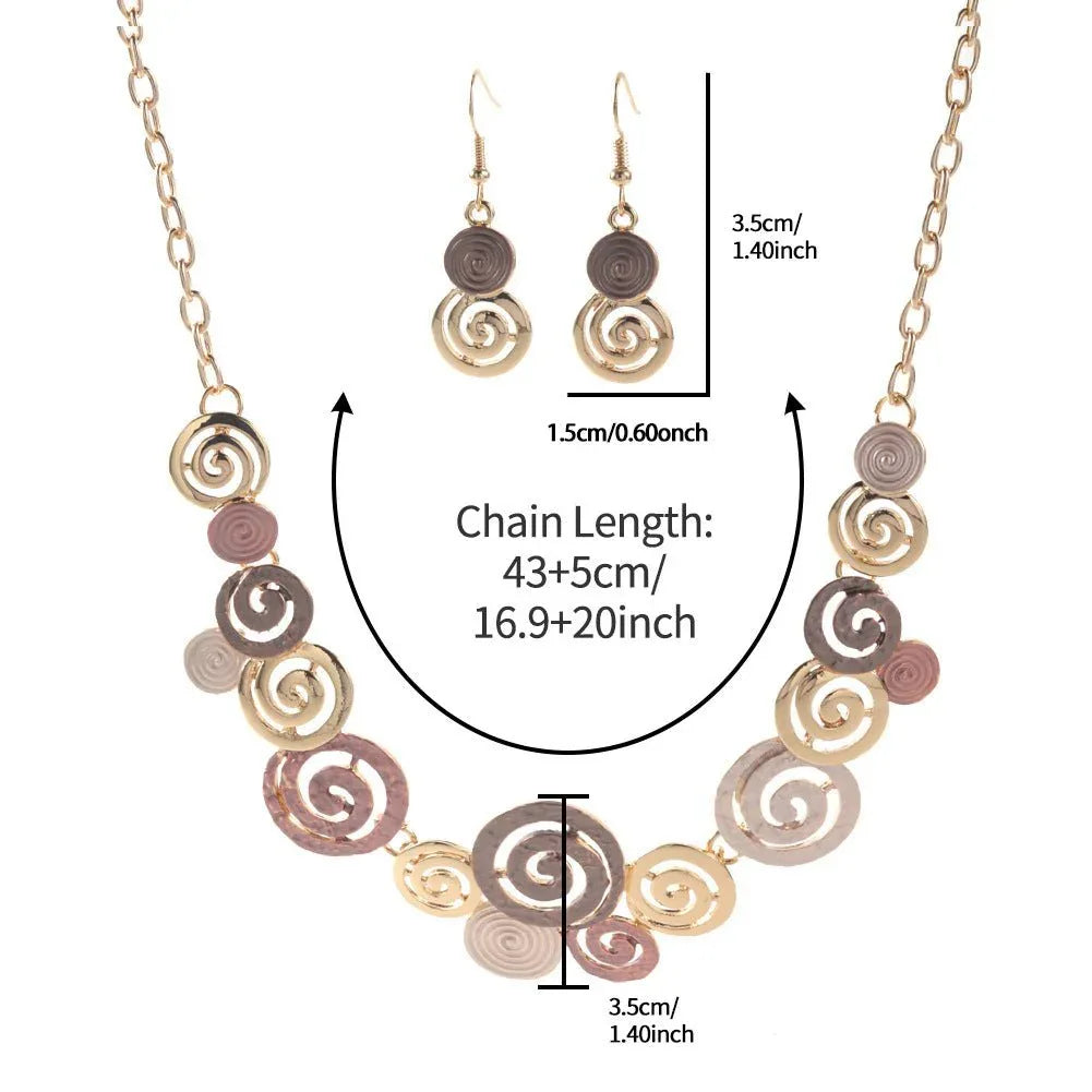 Spiral Necklace and Earring Set - Bazaare Mart