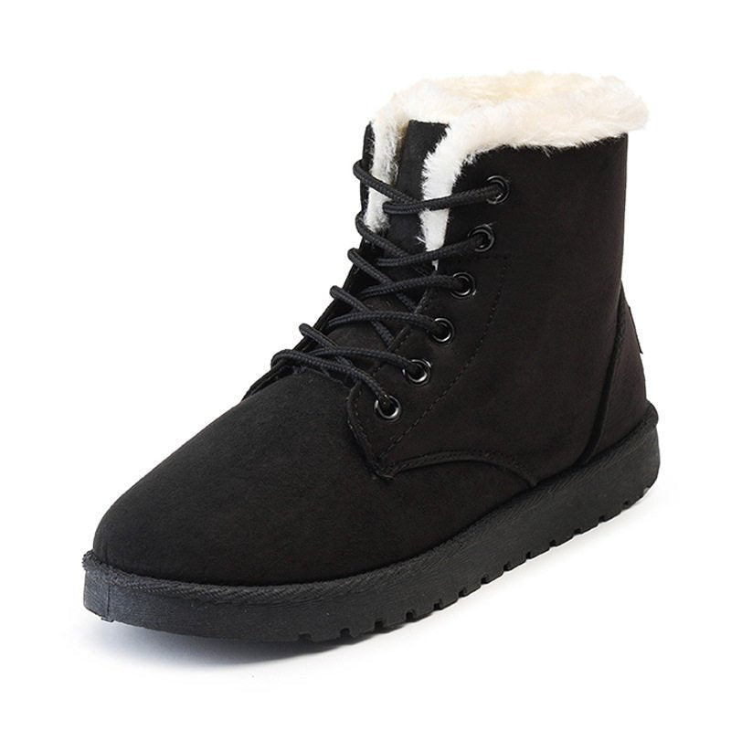Suede Fur Lined Ankle Boots - Bazaare Mart