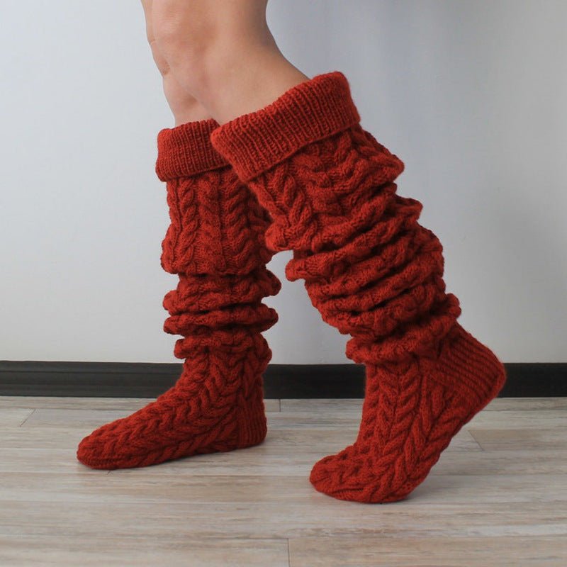 Thigh High Twist Knit Stockings - Bazaare Mart