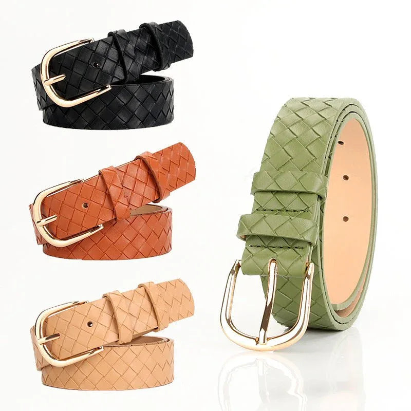 Trendy Woven Imitation Leather Belt Bazaare Mart Lattice Woven Belt
