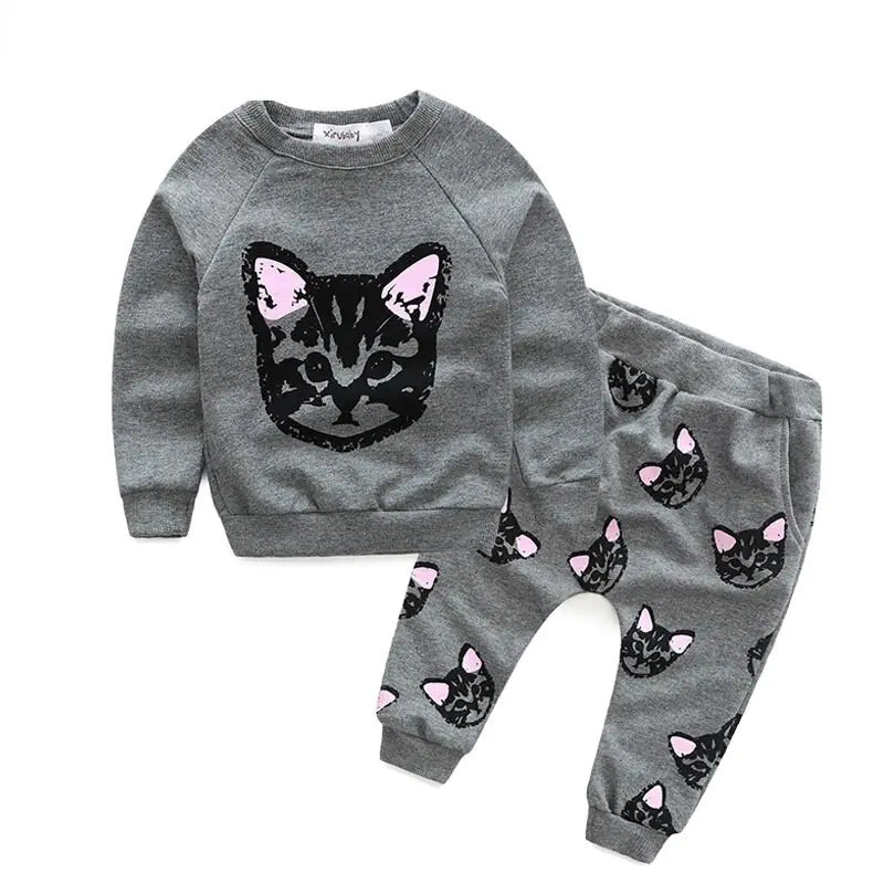 Cat Graphic Clothing Sets For Girls