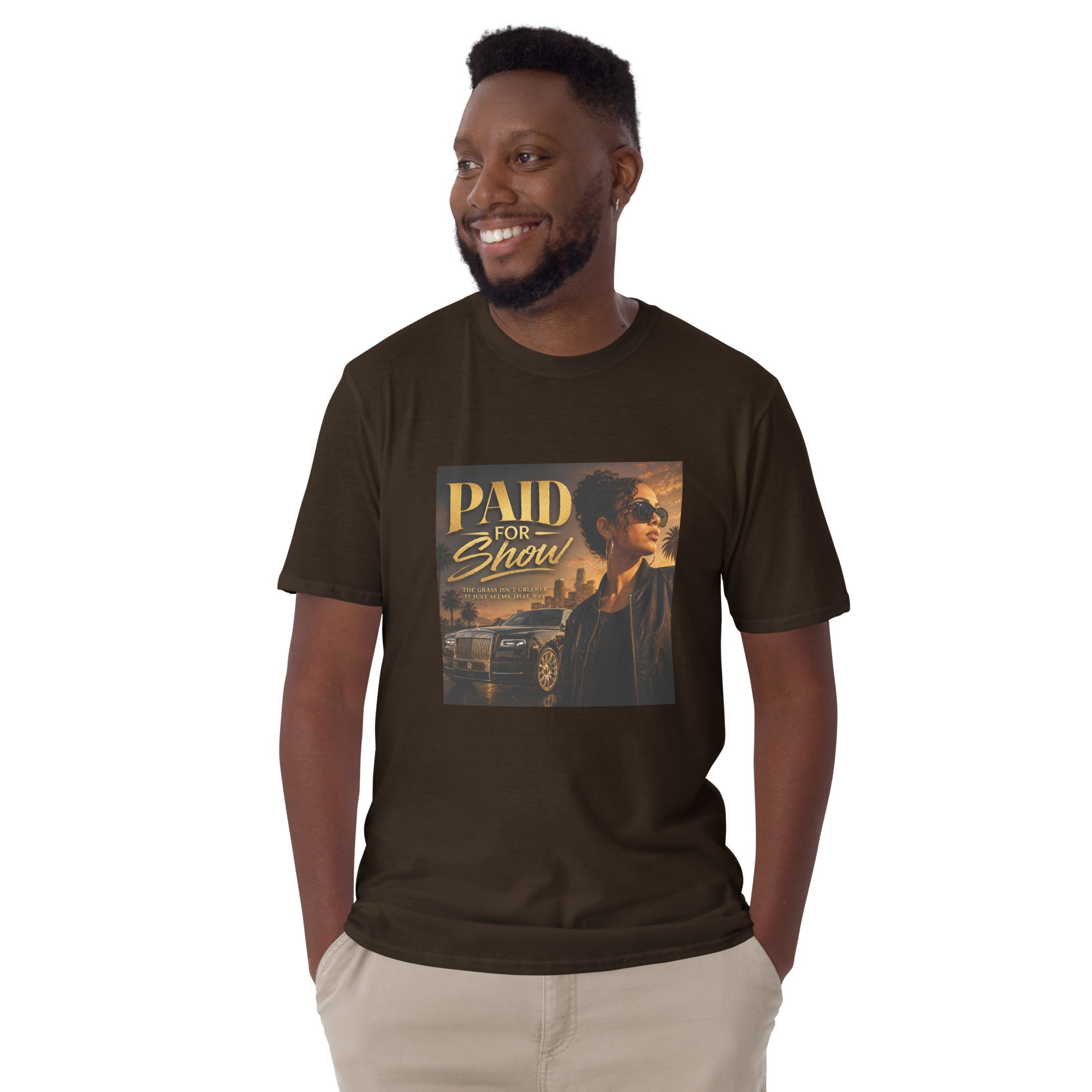 Official Paid for Show Unisex T-Shirt Dark Chocolate Bazaare Mart Graphic Tees