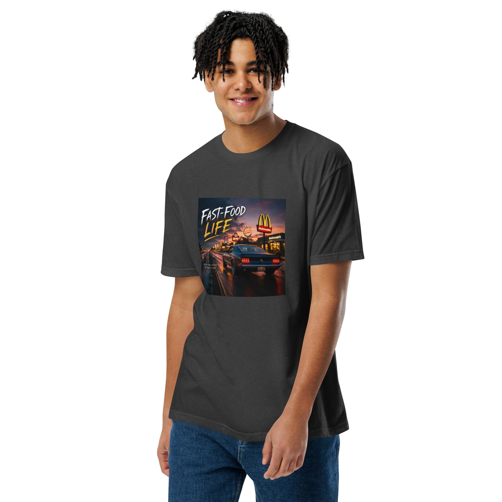 Fast Food Life T-Shirt Charcoal Bazaare Mart Graphic Tees