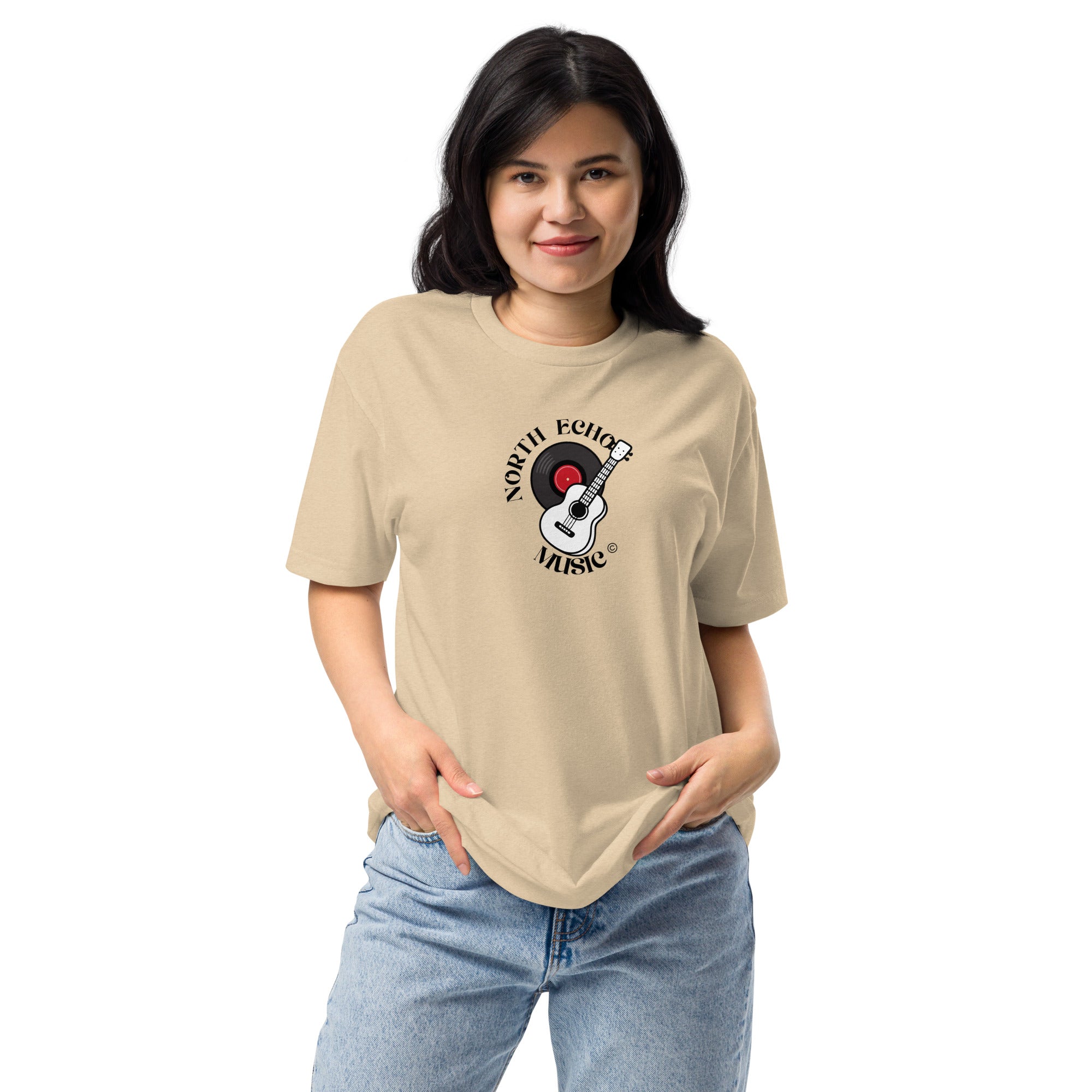 Unisex Fitted North Echo Music Company T-Shirt Heather Tan Bazaare Mart Graphic Tees