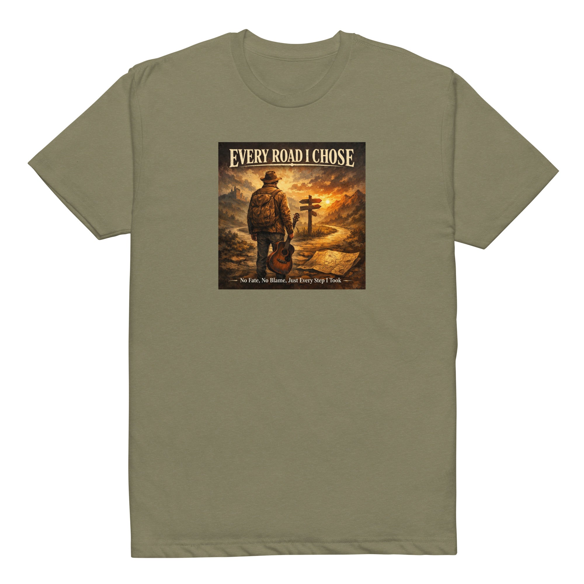 Every Road I Chose T-Shirt Military Green Bazaare Mart Graphic Tees