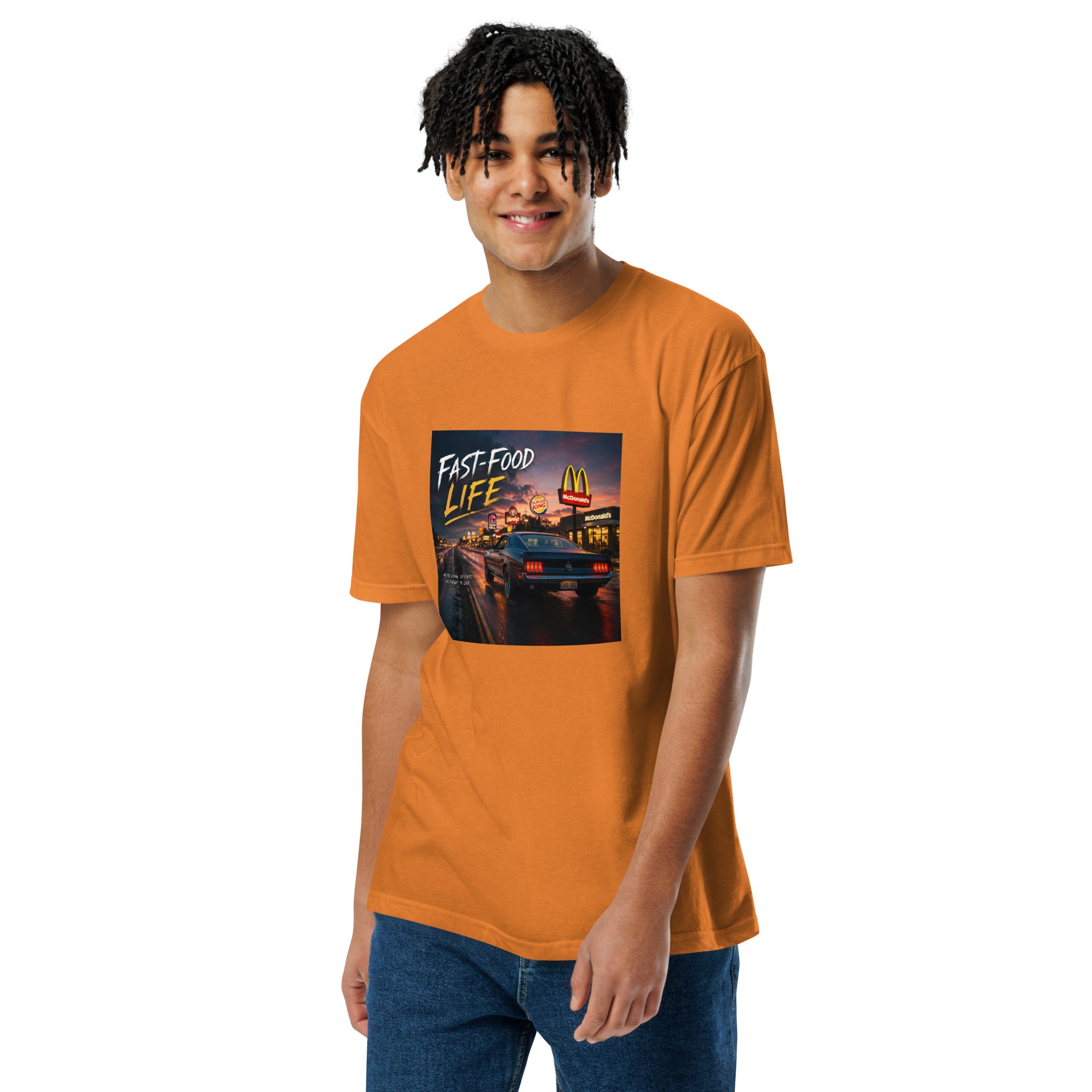 Fast Food Life T-Shirt Orange Bazaare Mart Graphic Tees