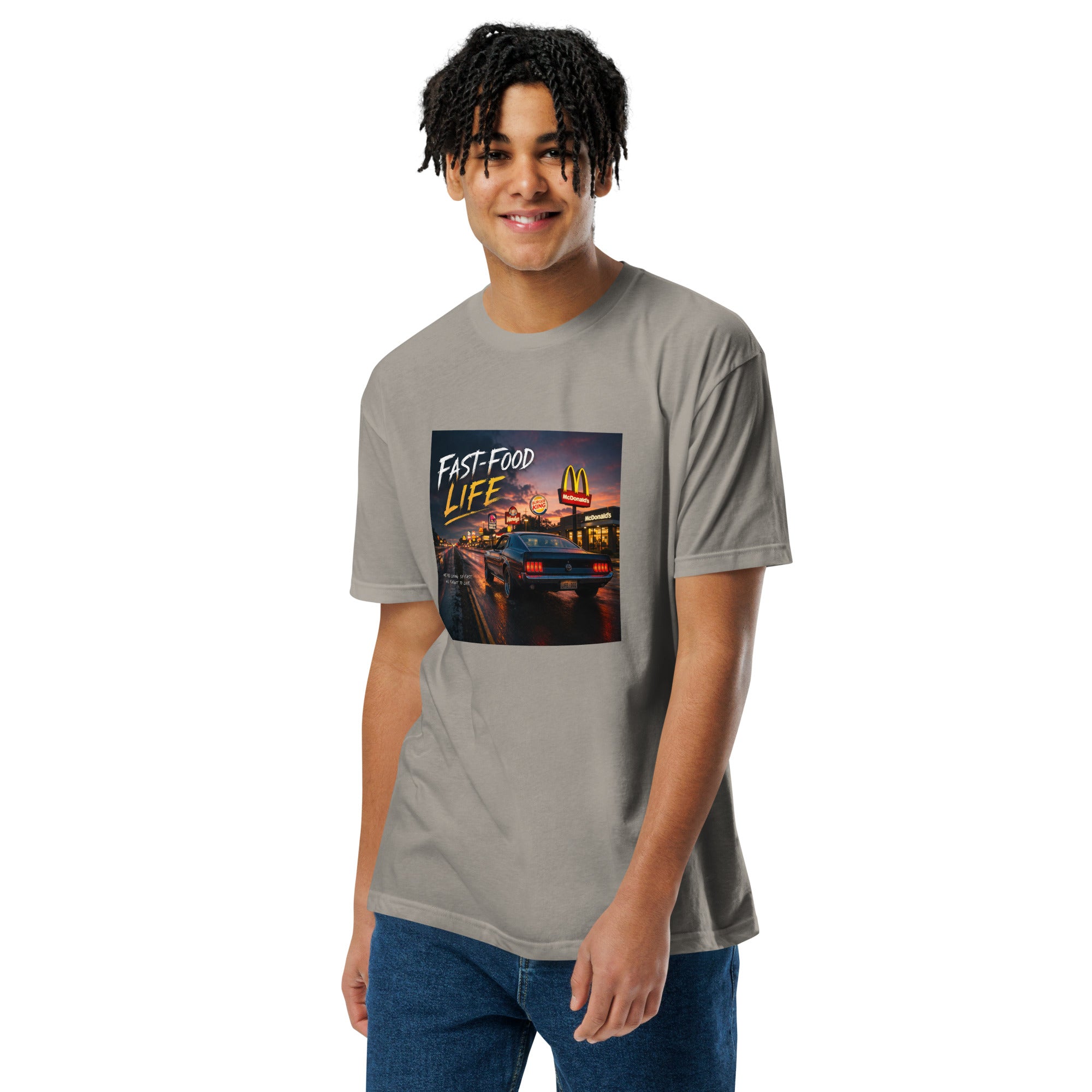 Fast Food Life T-Shirt Stone Grey Bazaare Mart Graphic Tees