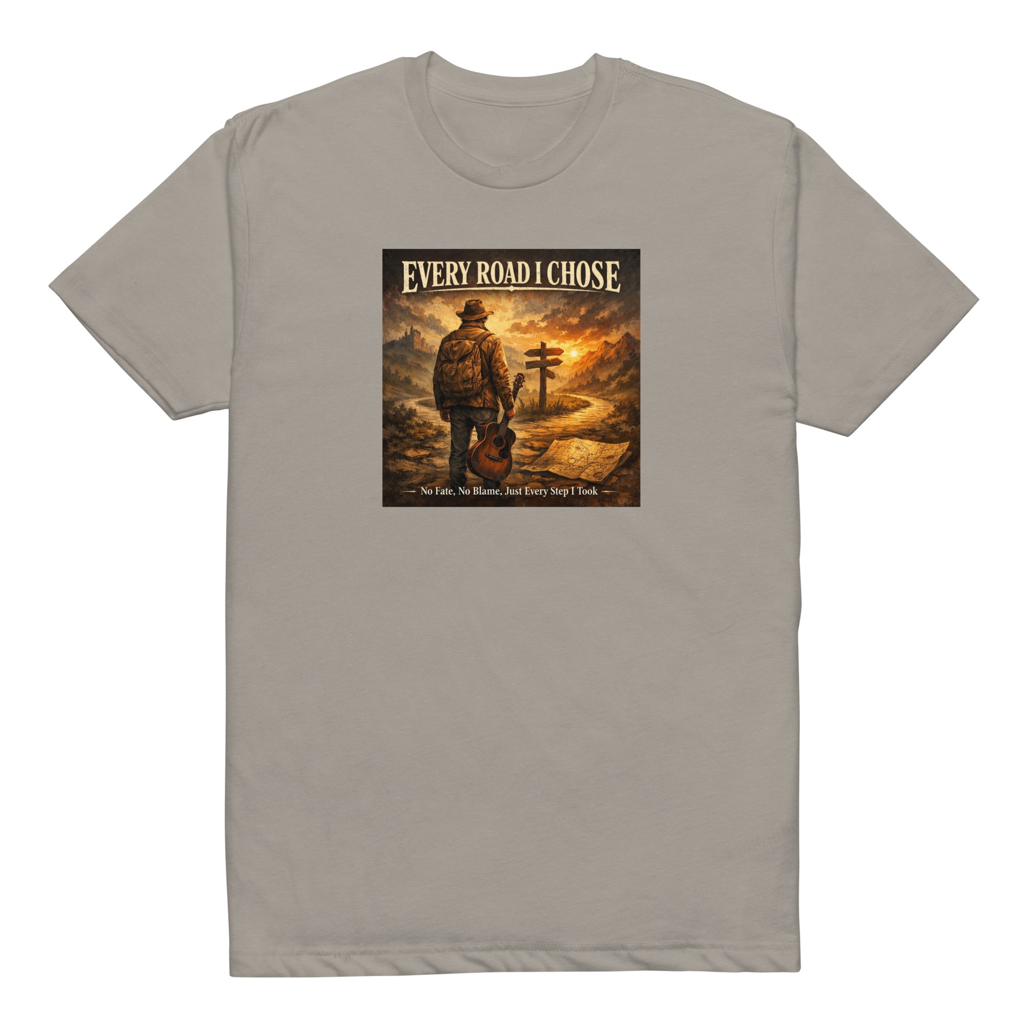 Every Road I Chose T-Shirt Stone Grey Bazaare Mart Graphic Tees