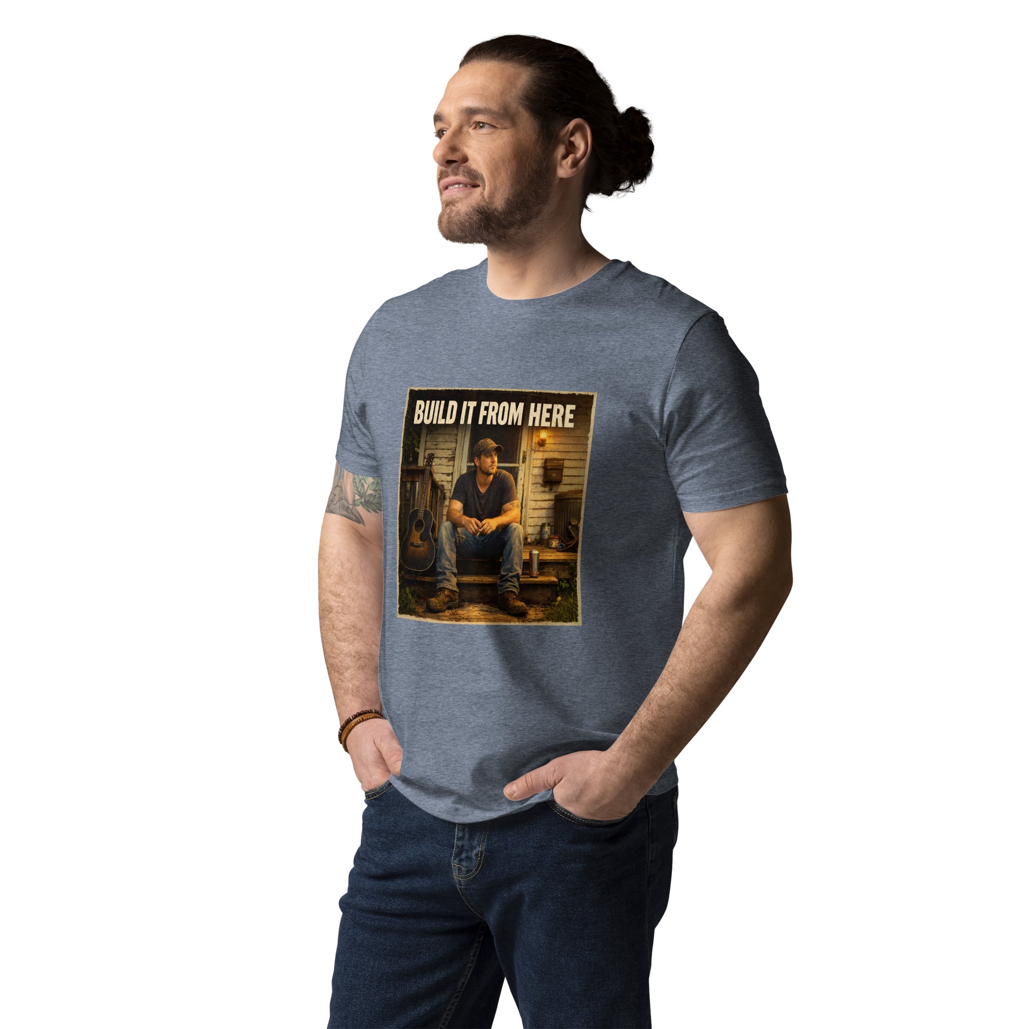 Build It From Here T-Shirt Dark Heather Blue Bazaare Mart Graphic Tees